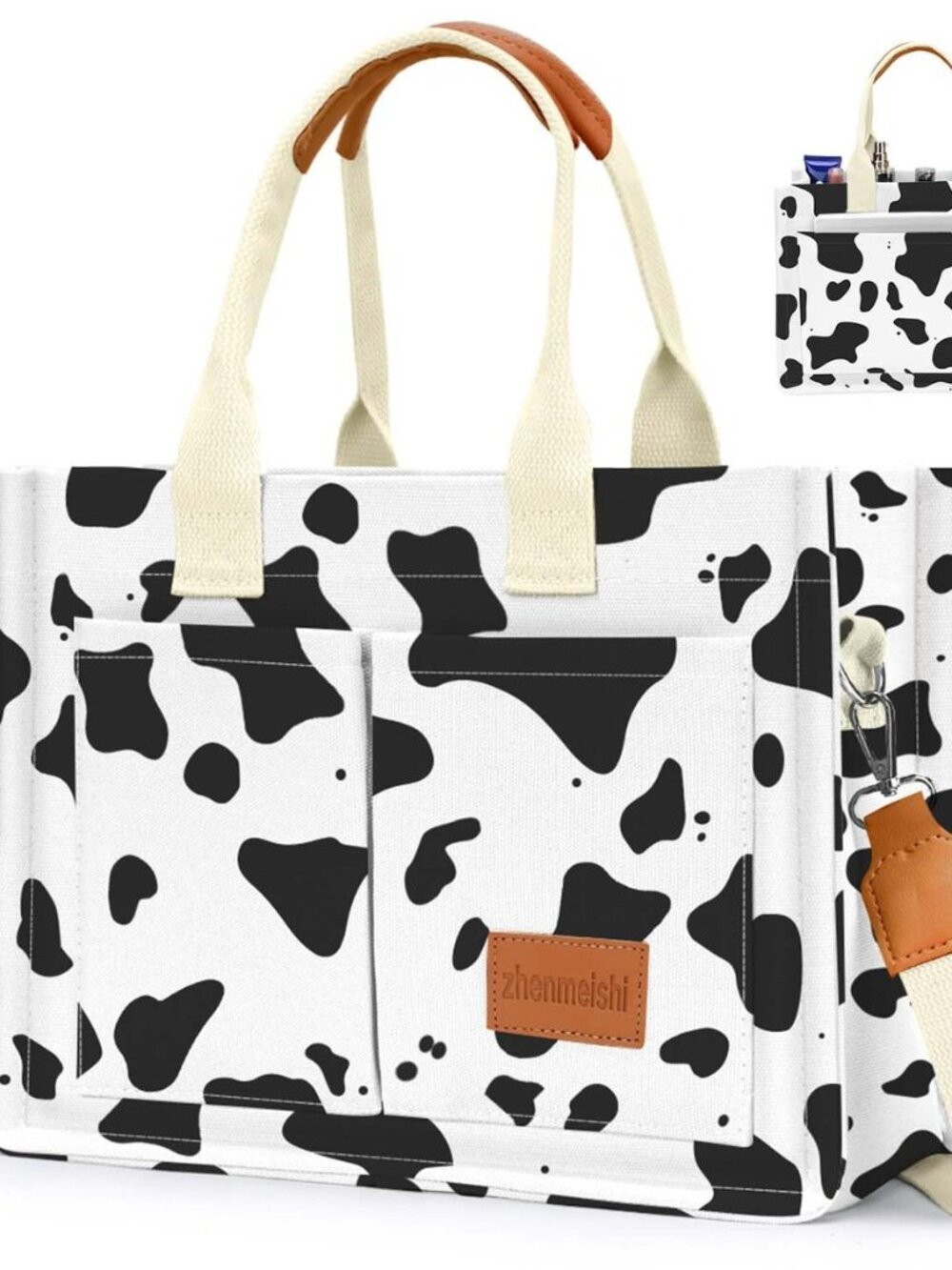 Canvas Tote Bag for Women with Pockets Crossbody Bag Tote Shoulder Handbags